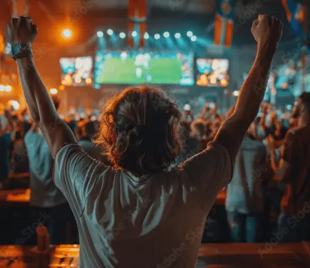 man watching live sports broadcasts